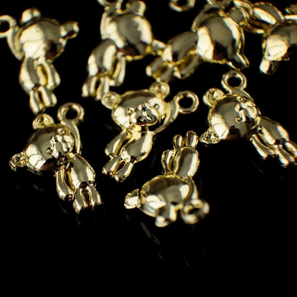 подвеска металл "мишутка", цвет золото, 14.5x11.5x4 мм