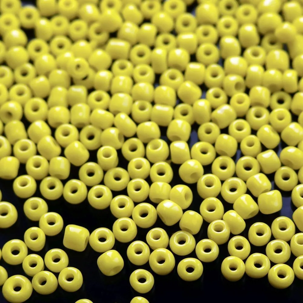 бисер "радуга", цвет желтый яркий непрозрачный, 12/0 (уп 7 г)