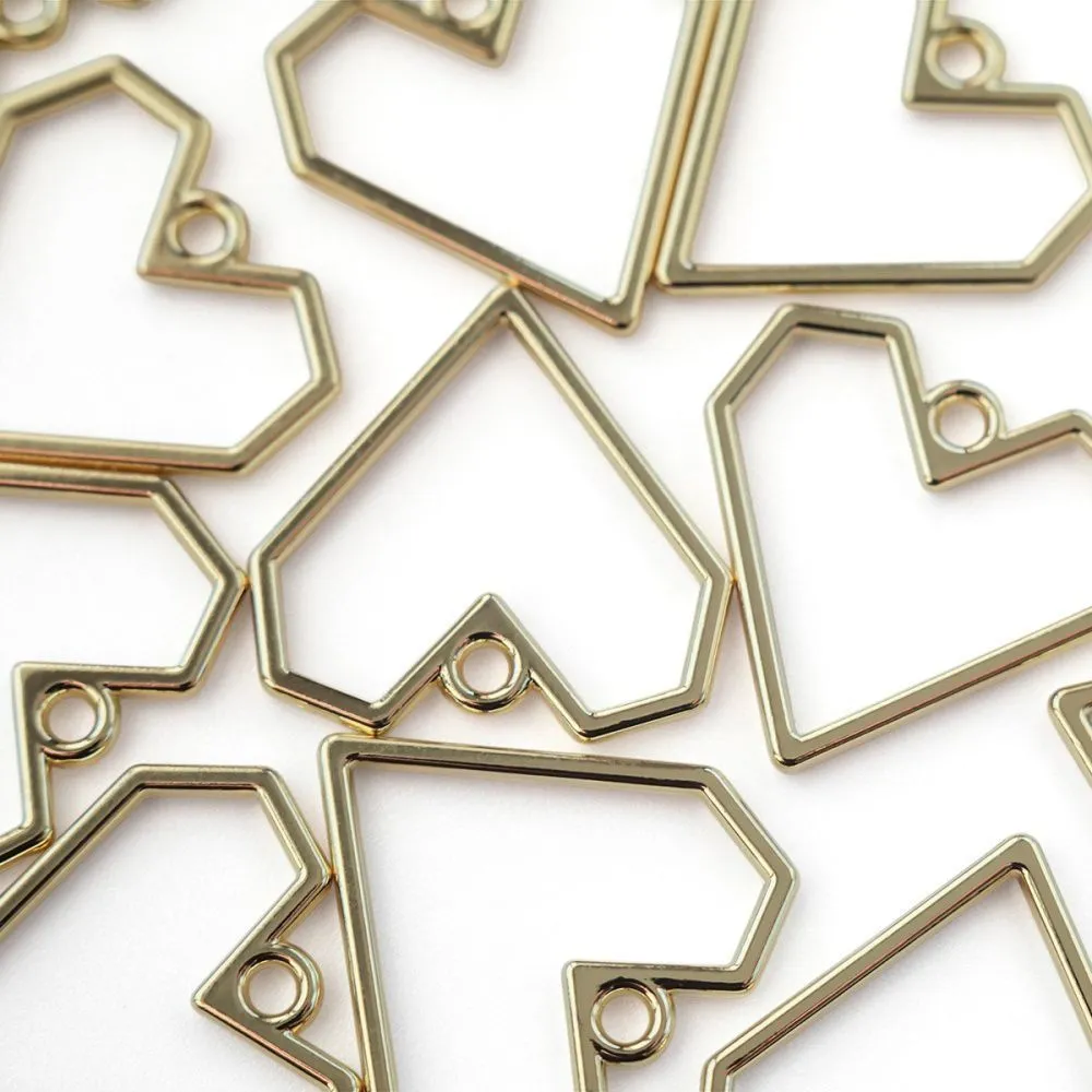 подвеска металл "геометрик-харт", цвет светлое золото, 20x20x1 мм