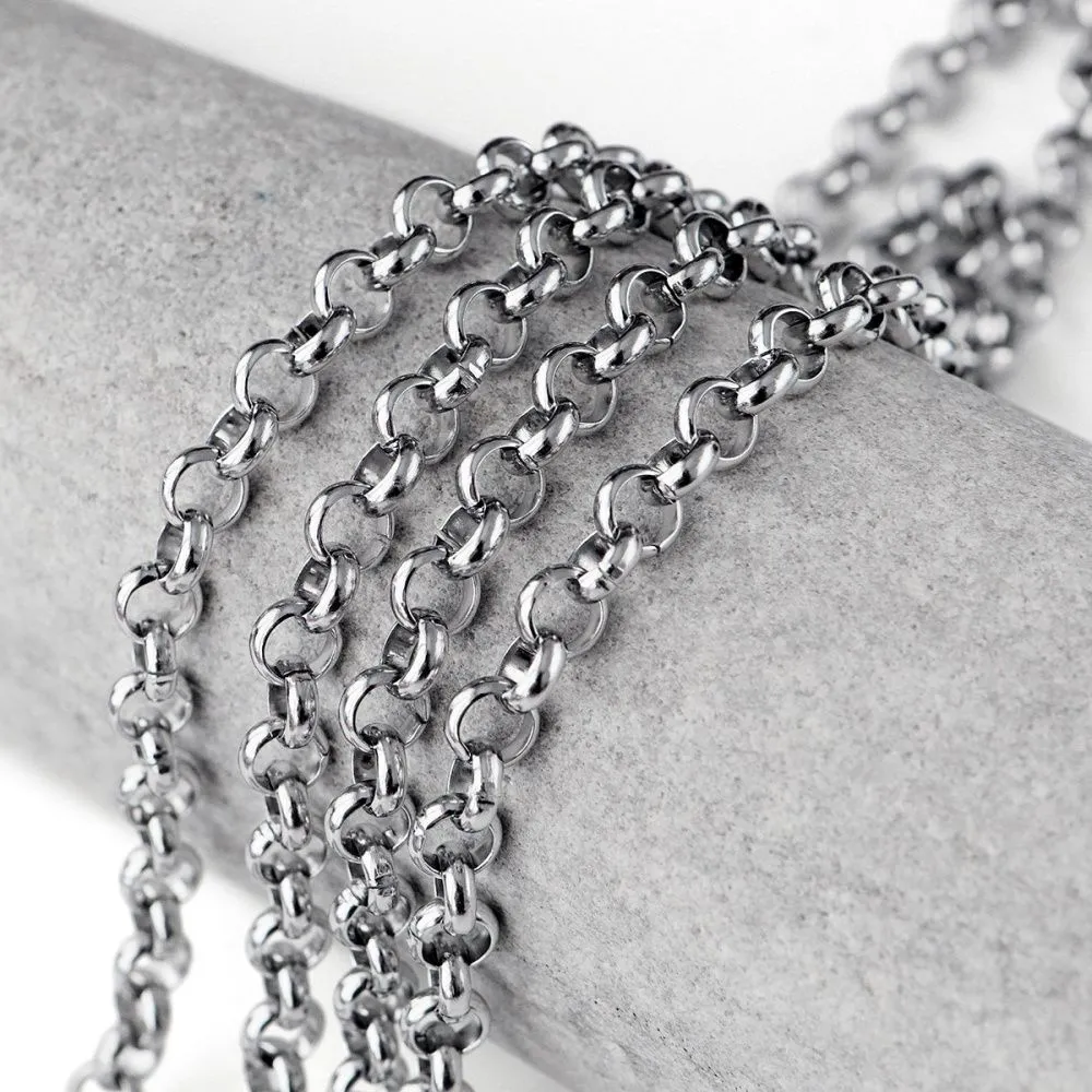 цепочка "раунд 304", цвет стальной, звено 6x2 мм