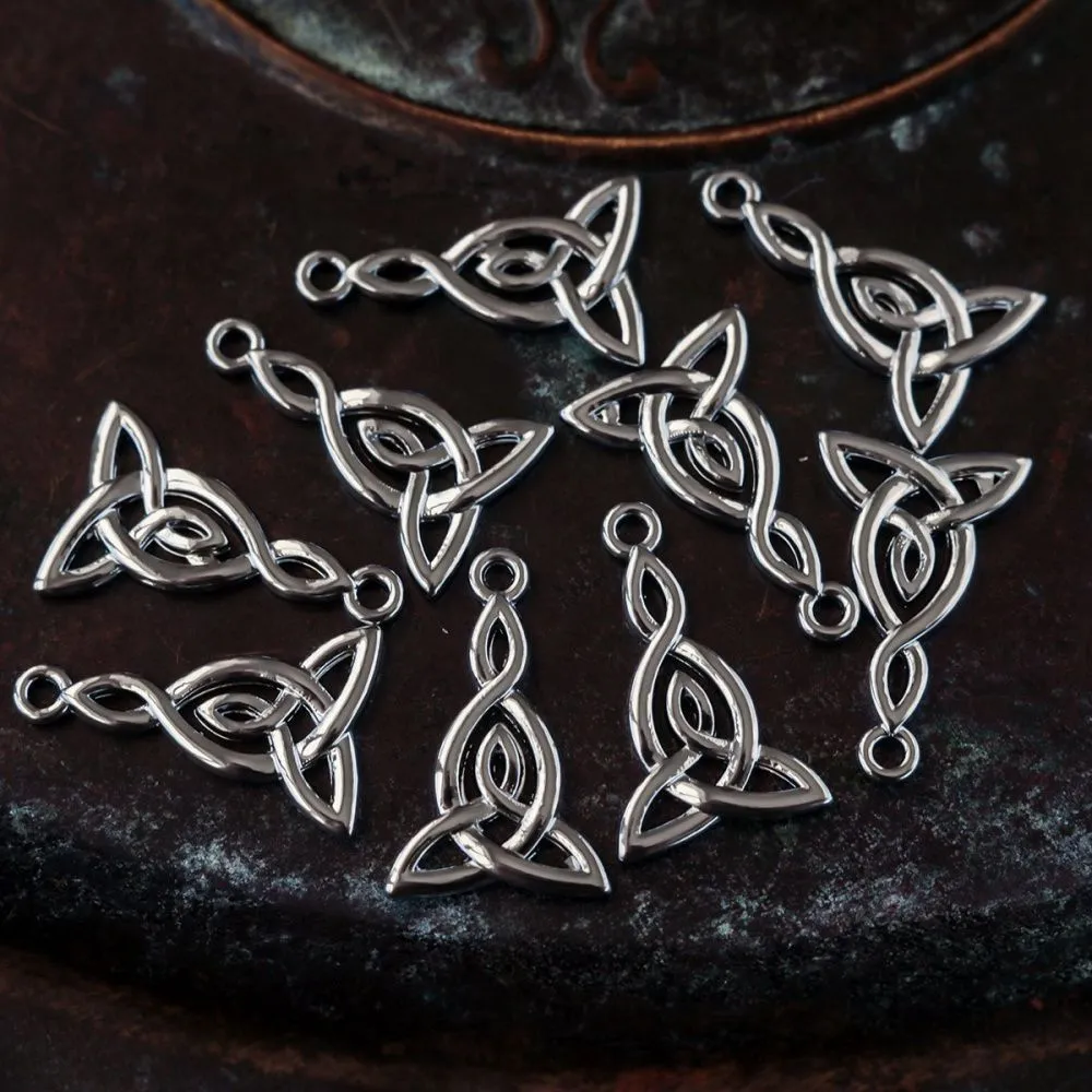 подвеска металл "трикетра", цвет платина, 25x15.5x2 мм