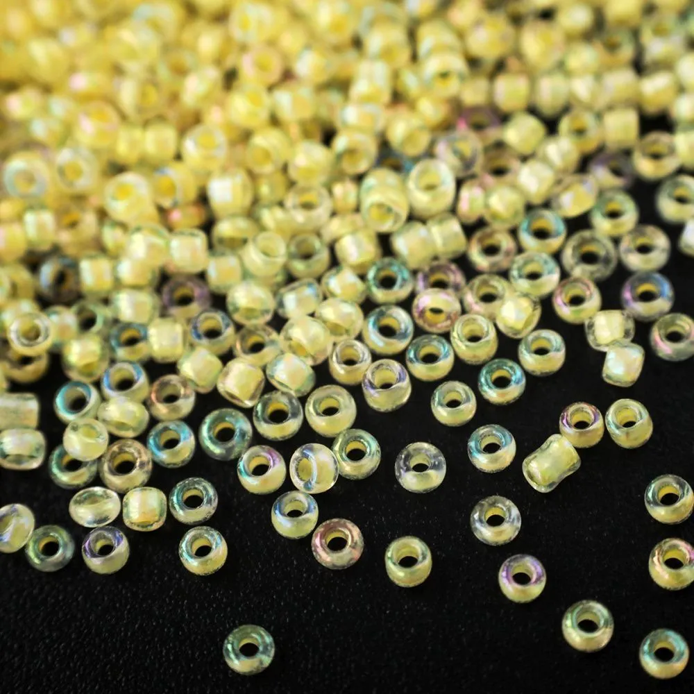 бисер "радуга", цвет св.желтый вн.окрашен ав 12/0  (уп 20 г)
