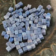 Бусина, Лэмпворк "Кубик", стекло, цвет васильковый, 5.5x6x5.5 мм