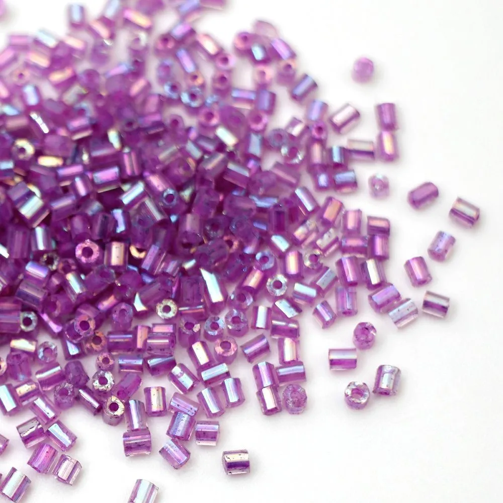 бисер "радуга", рубка-гексагон, цвет сиреневый аb, 11/0 2cut (уп 7 г)