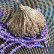 Бусина, стекло "Лунный камень", цвет фиолетовый, 8 мм