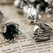 Шапочка для бусин "Тюльпан", цвет античное серебро, 16х18х18 мм