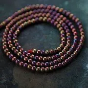 Бусина, стекло "Металлик", цвет сливовый, 2.5 мм (уп 100 +/-10 шт)