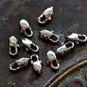 Замочек-лобстер прямоугольный, сталь хирургическая, 9x4.5x3 мм