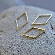 Подвеска металл "Ромбус", позолота, 17x9x1 мм