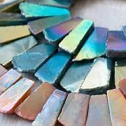 (ИМ) Бусина агат, багет, цвет металлик, размерный микс