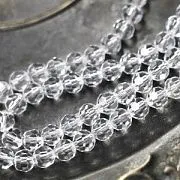 Бусина, стекло 8, граненая, цвет прозрачный, 8 мм