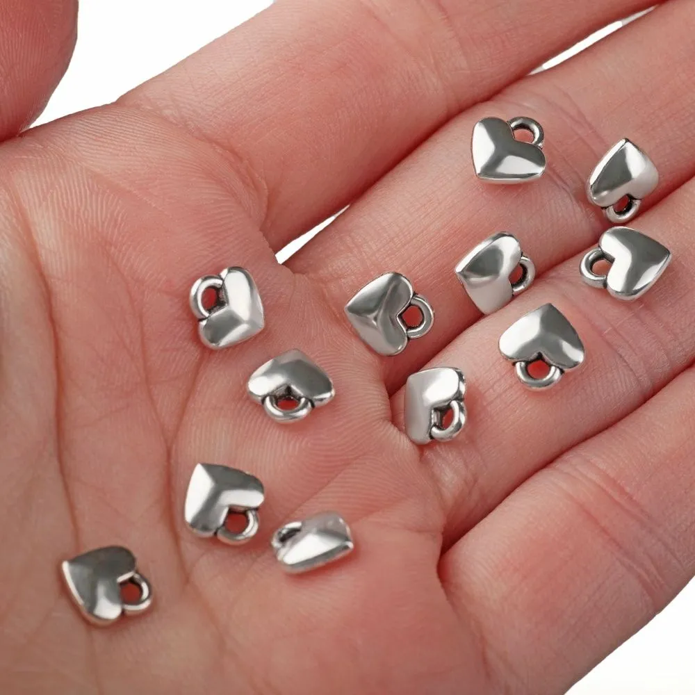 подвеска металл "харти", цвет античное серебро, 8x7x2.5 мм