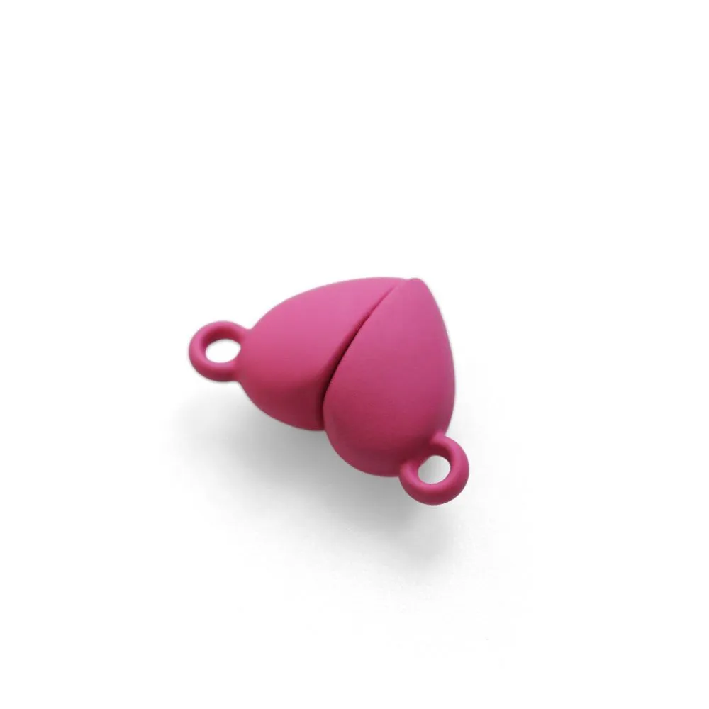 Замочки застежка магнитная "сердце", окрашенная, цветовой микс, 10.5x16x7 мм