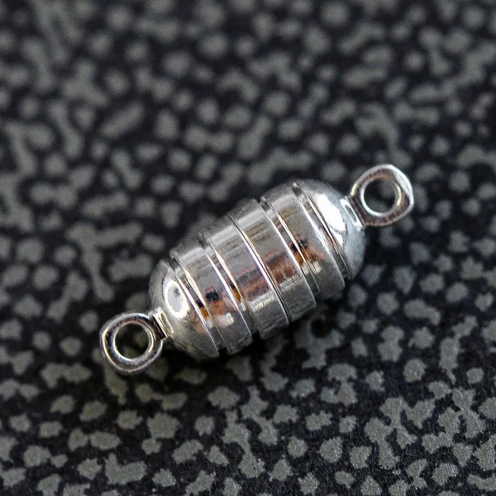 Замочки застежка магнитная "буллет", цвет серебро, 15x5 мм