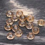 Бусина, стекло абакус 6, граненая, цвет розовый лосось, 6х4 мм