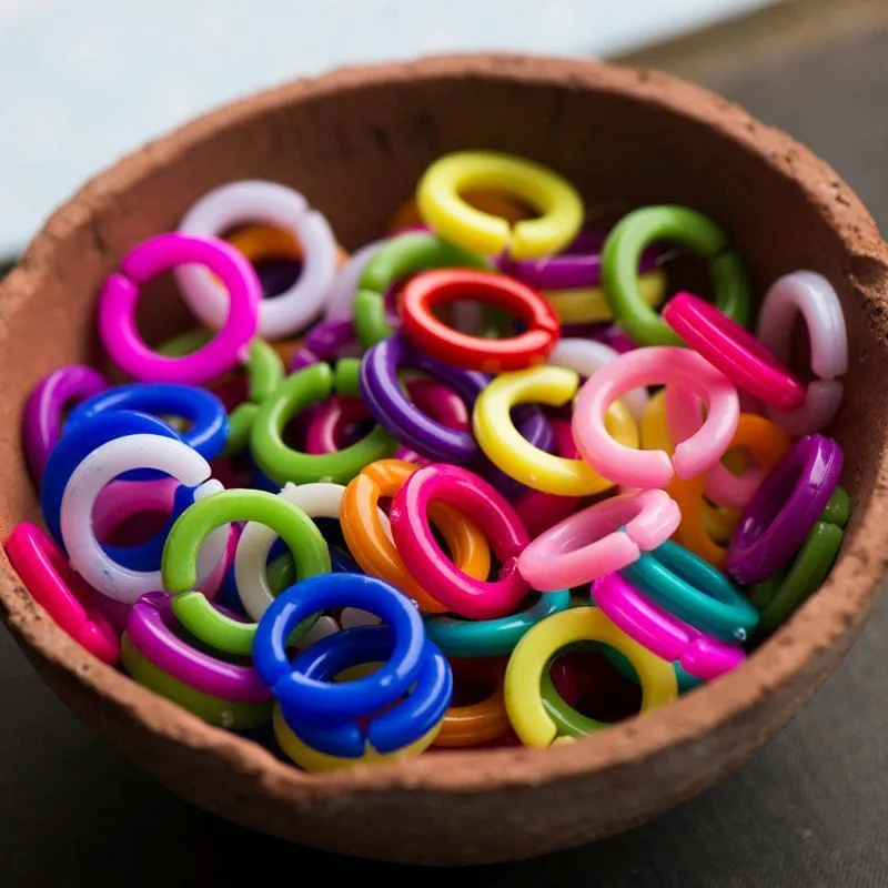 подвеска акриловая "звено", цветовой микс, 17x3 мм