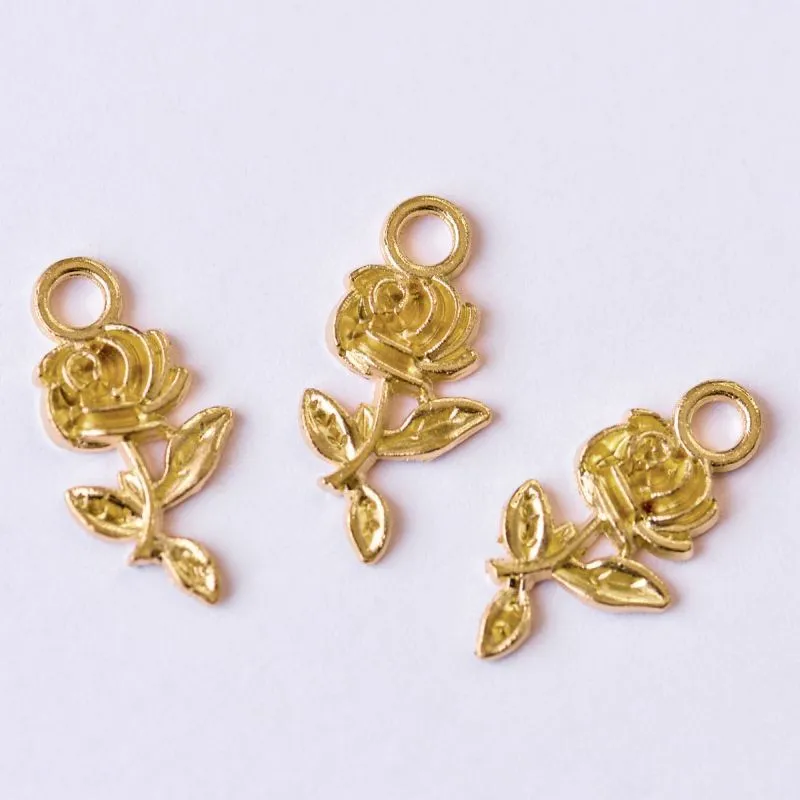 подвеска металлическая "рози", цвет золото, 21x10.5x2.5 мм