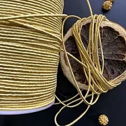 Шнур, полиэстер, цвет бледное золото, 1.5 мм