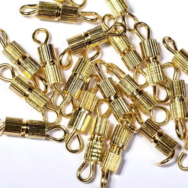 Замочки замочек винт-бочонок, цвет золотой, 8х3 мм