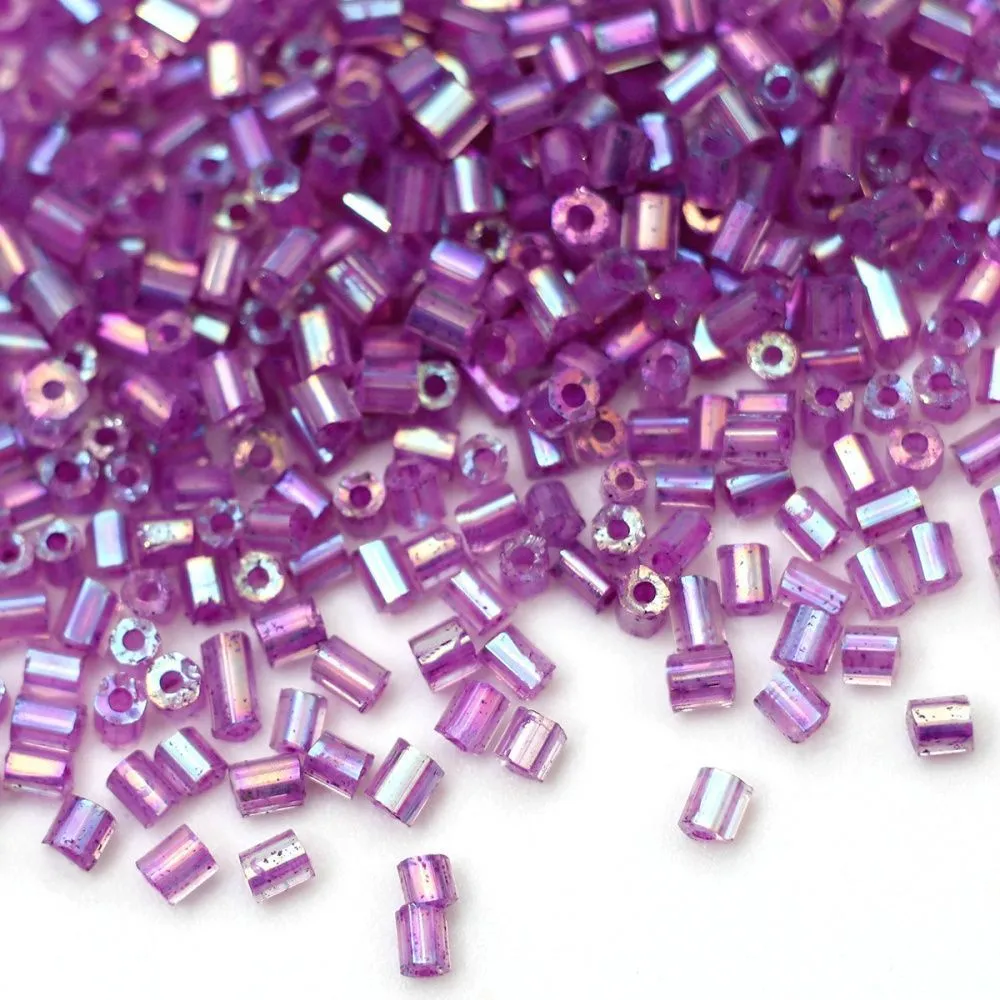 бисер "радуга", рубка-гексагон, цвет сиреневый аb, 11/0 2cut (уп 7 г)