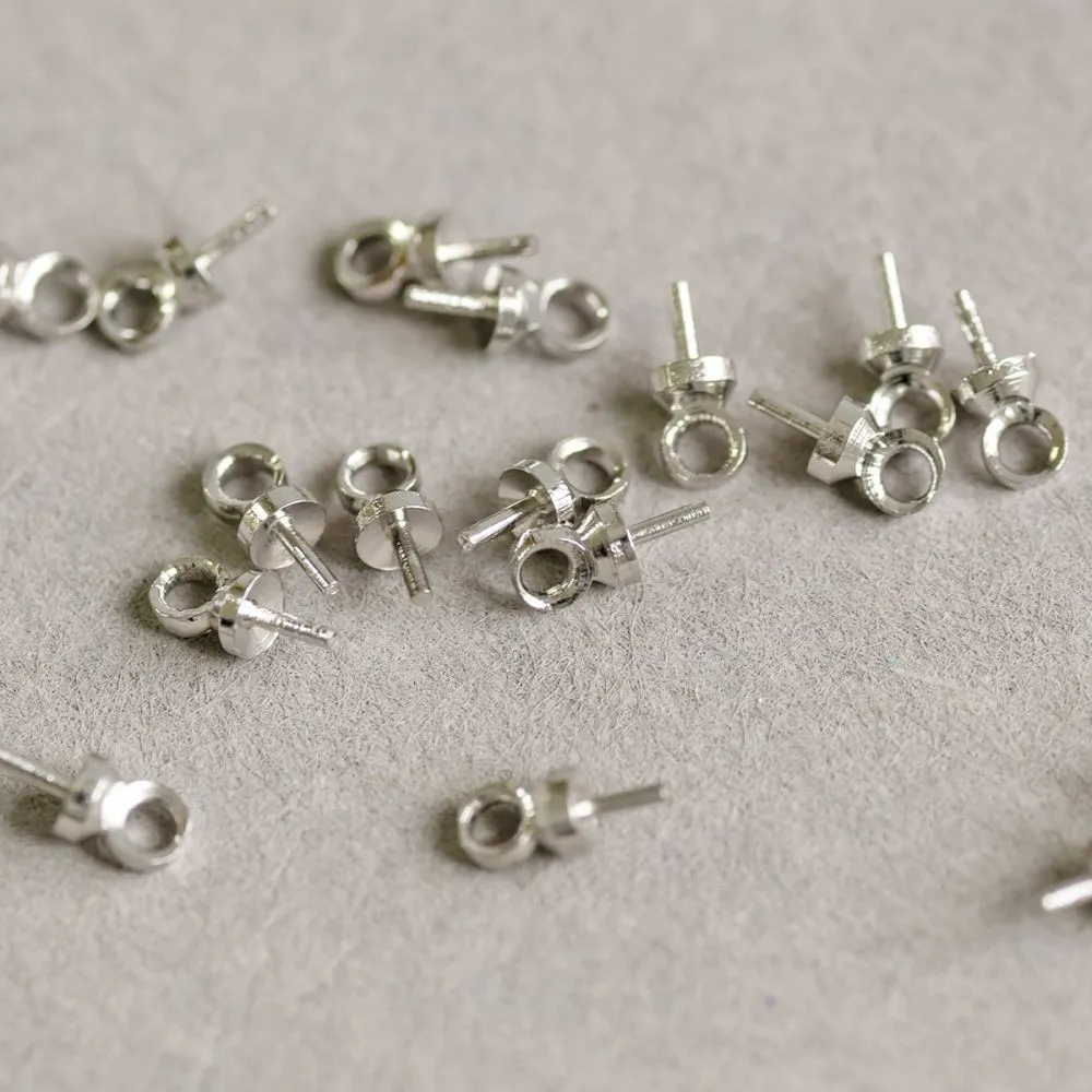 бейл "гвоздик", цвет платина, 7x3 мм (уп.30+/- 3 шт)