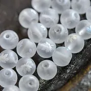 Бусина, стекло "Кленовый лист", цвет прозрачный/радужный, 8-8.5 мм