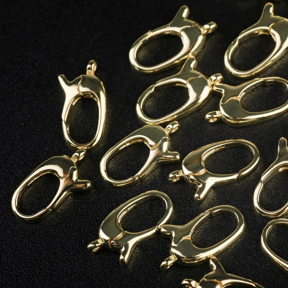 замочек-карабин "овал", позолота, 13.5x8x3 мм