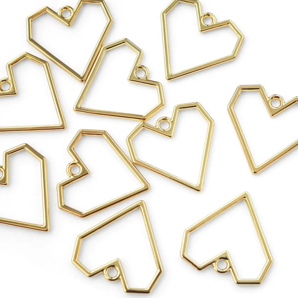 подвеска металл "геометрик-харт", цвет золото, 20x20x1 мм