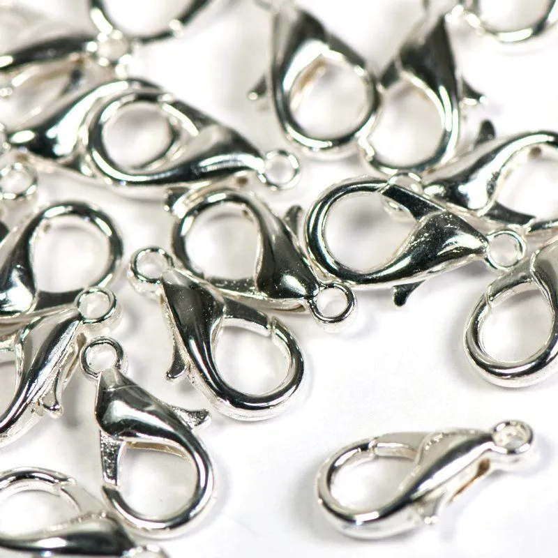 Замочки замочек-лобстер, цвет серебро, 8х14 мм