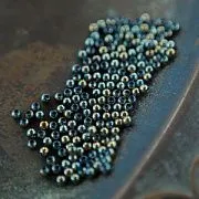 Бусина, стекло "Металлик", цвет зеленый, 2.5 мм (уп 100 +/-10 шт)