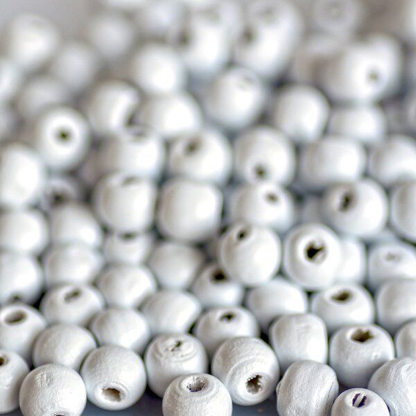 бусина дерево 10, цвет белый, 10х9 мм