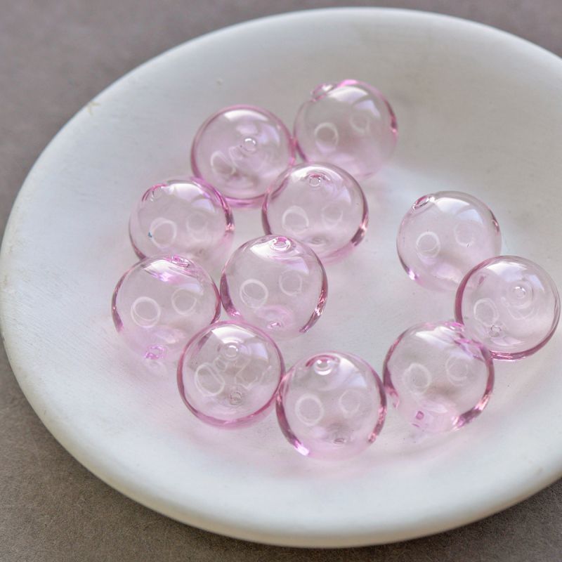 бусина, лэмпворк "шар", розовый, 16 мм