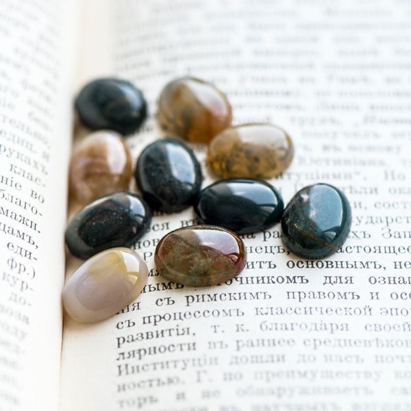 кабошон агат индийский овальный, природные тона, 16x12x5 мм