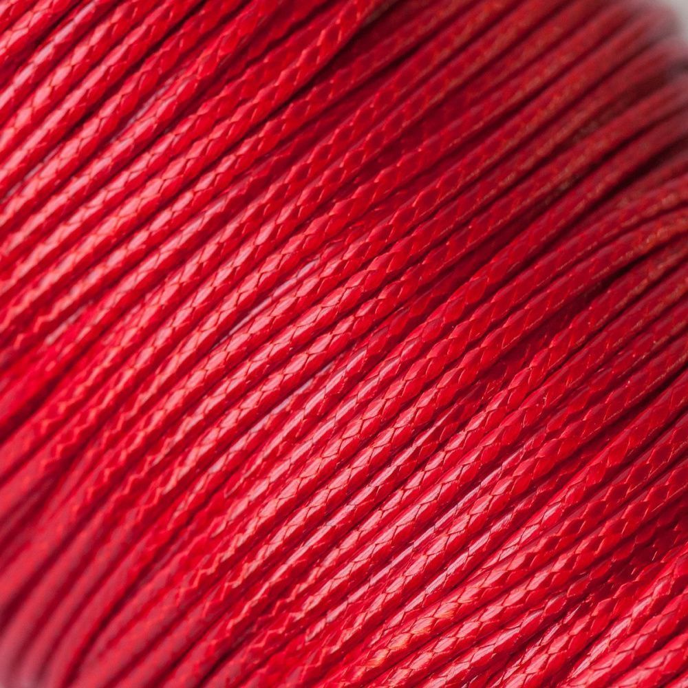 шнур вощеный, цвет красный, 1.5 мм