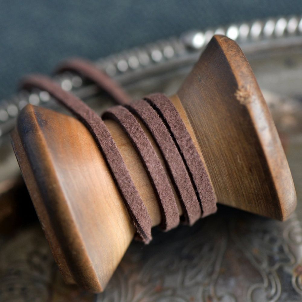 шнур из искусственной замши, шоколадный, 3х1.5 мм