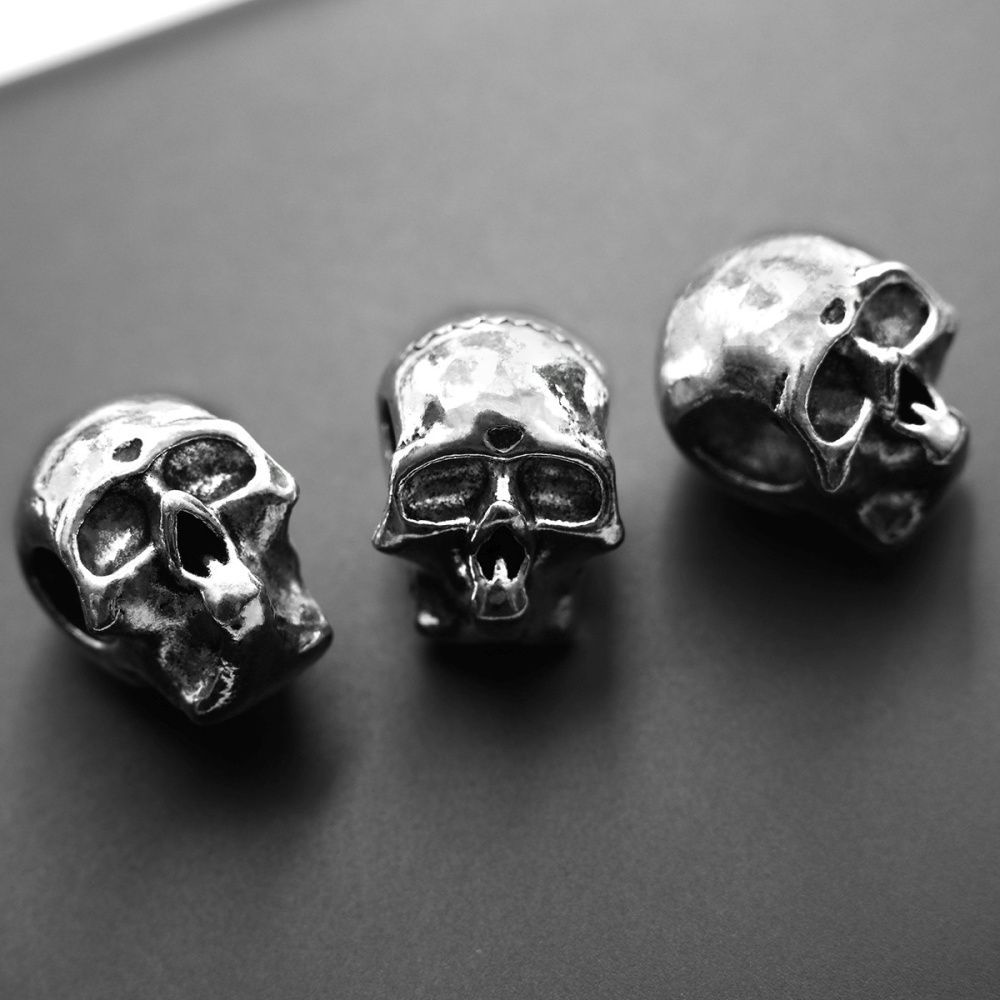 ес бусина металл "черепушка", цвет античное серебро, 13x10x11 мм