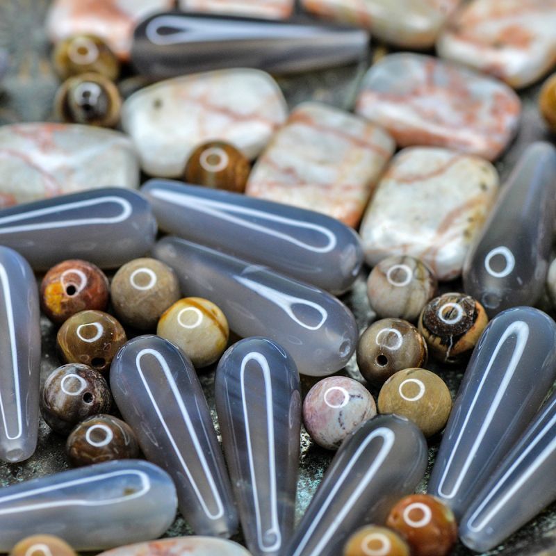 микс из натуральных камней, цветовой и размерный микс (уп 20 г)