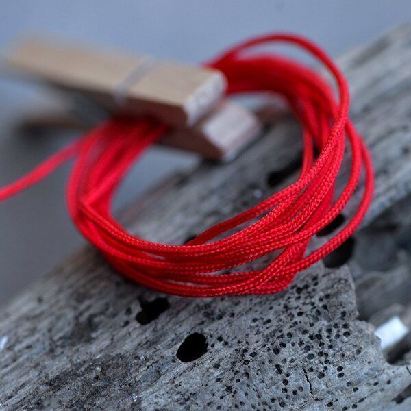 шнур, полиэстер, цвет красный, 1 мм  