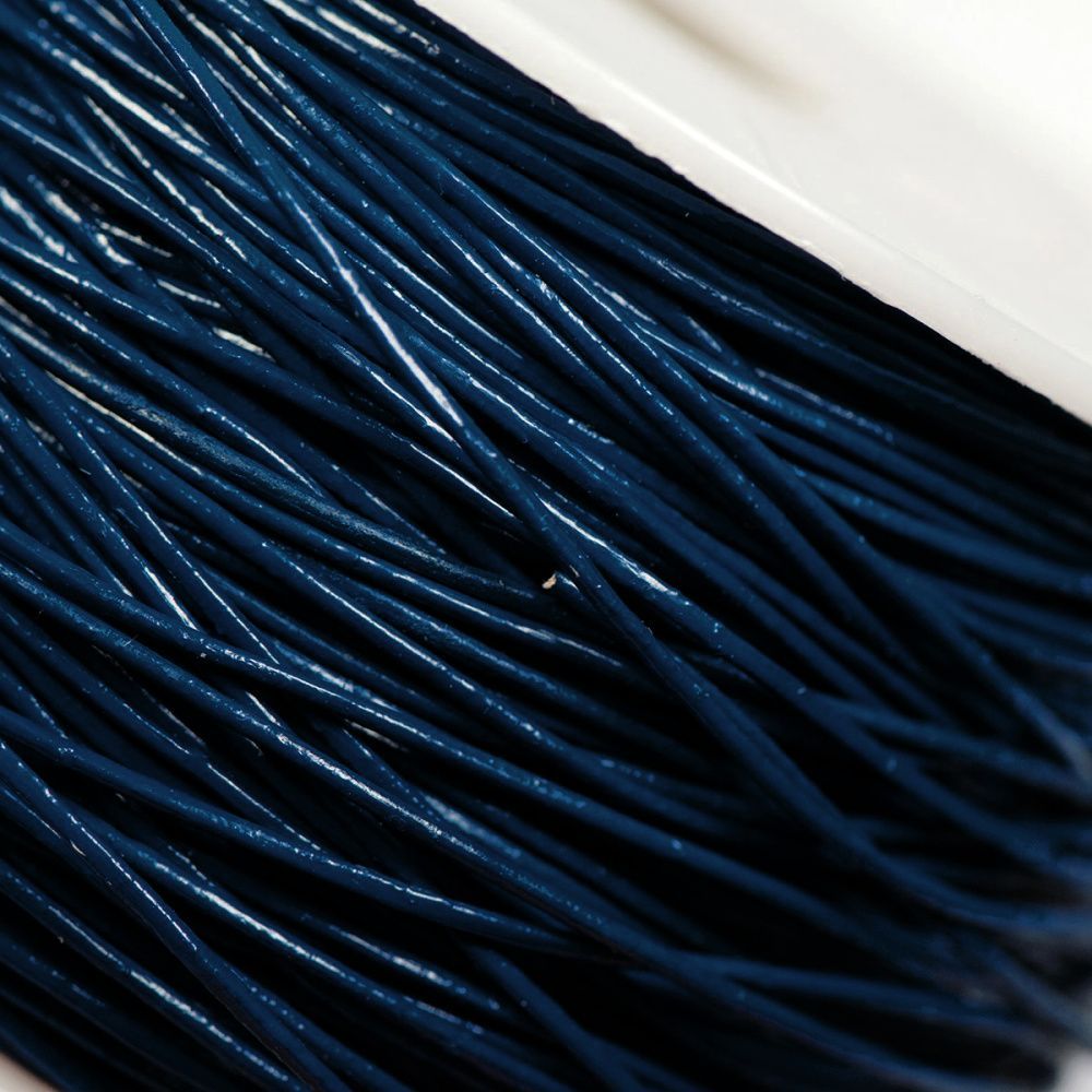 шнур кожаный, цвет синий, диаметр 1 мм