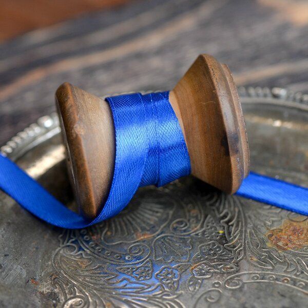 лента, атлас, цвет лазурный синий, ширина 10 мм ленты