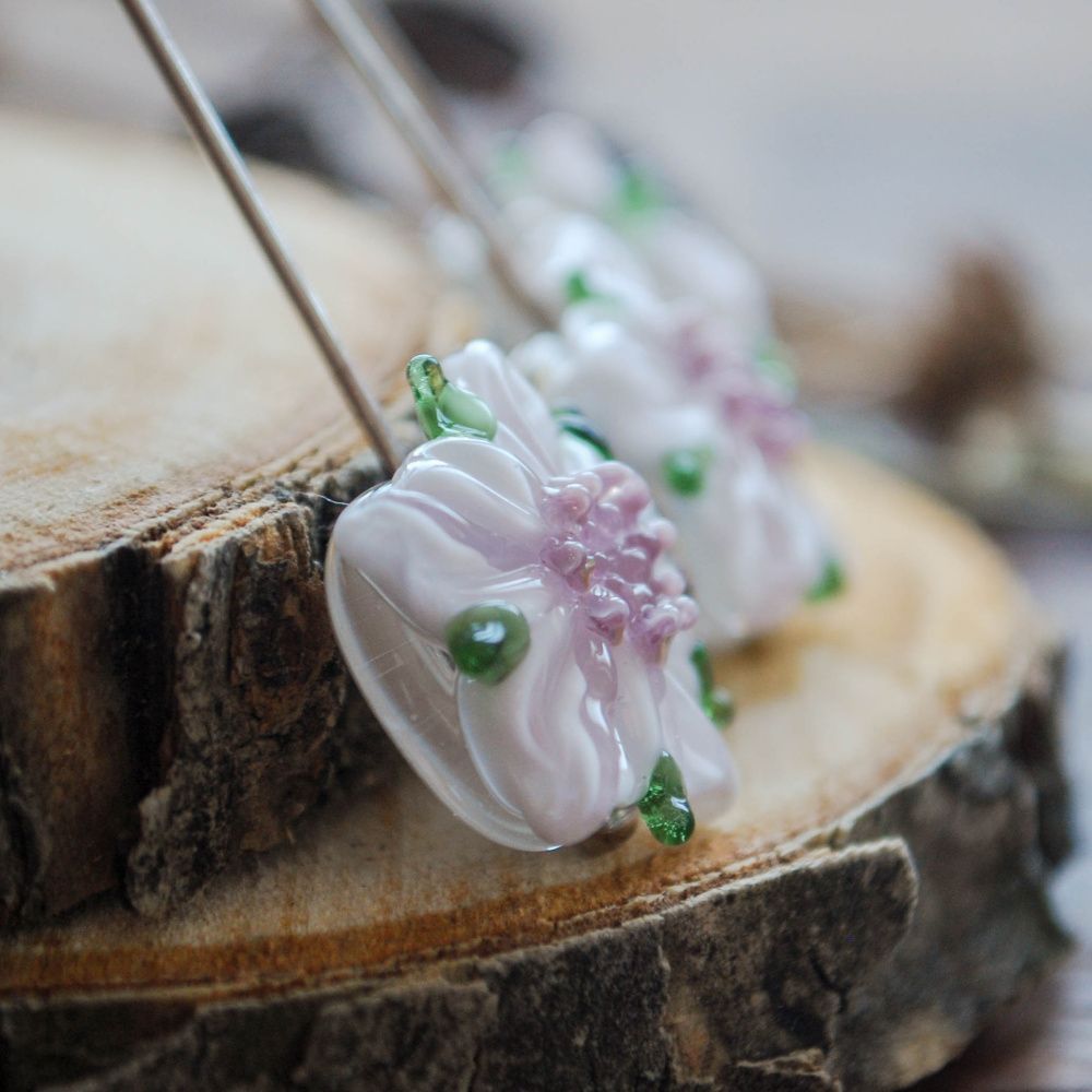 бусина, мурано "флоксы", фигурная, 20х19 мм