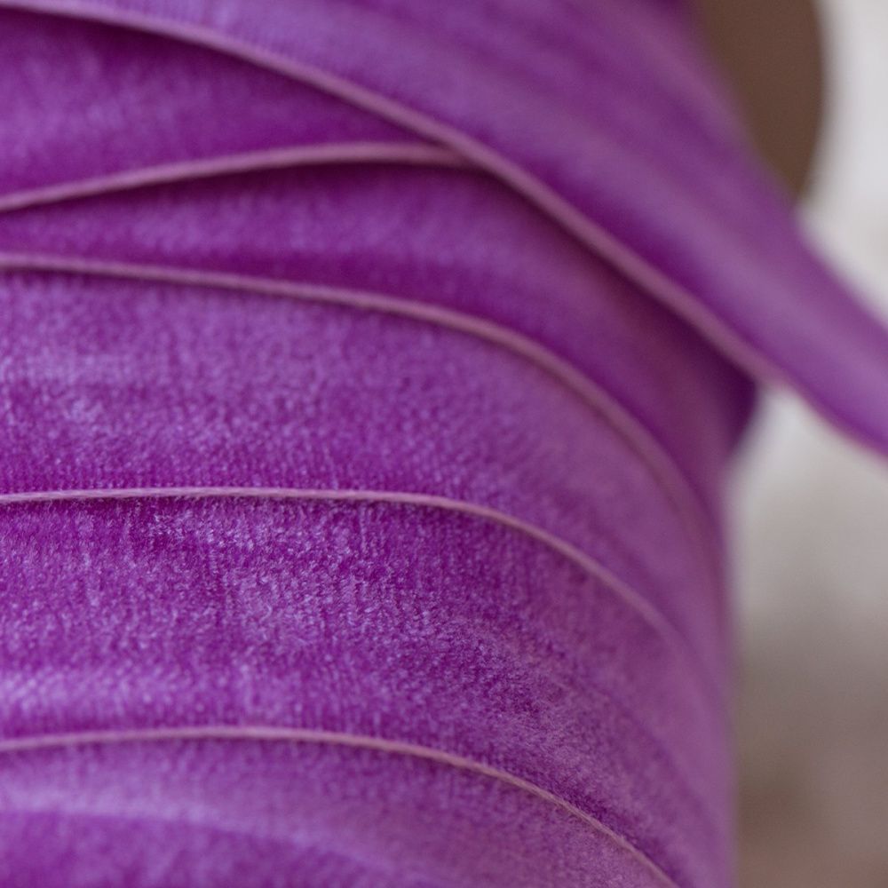 лента, бархат, цвет фиолетовый, ширина 19 мм ленты