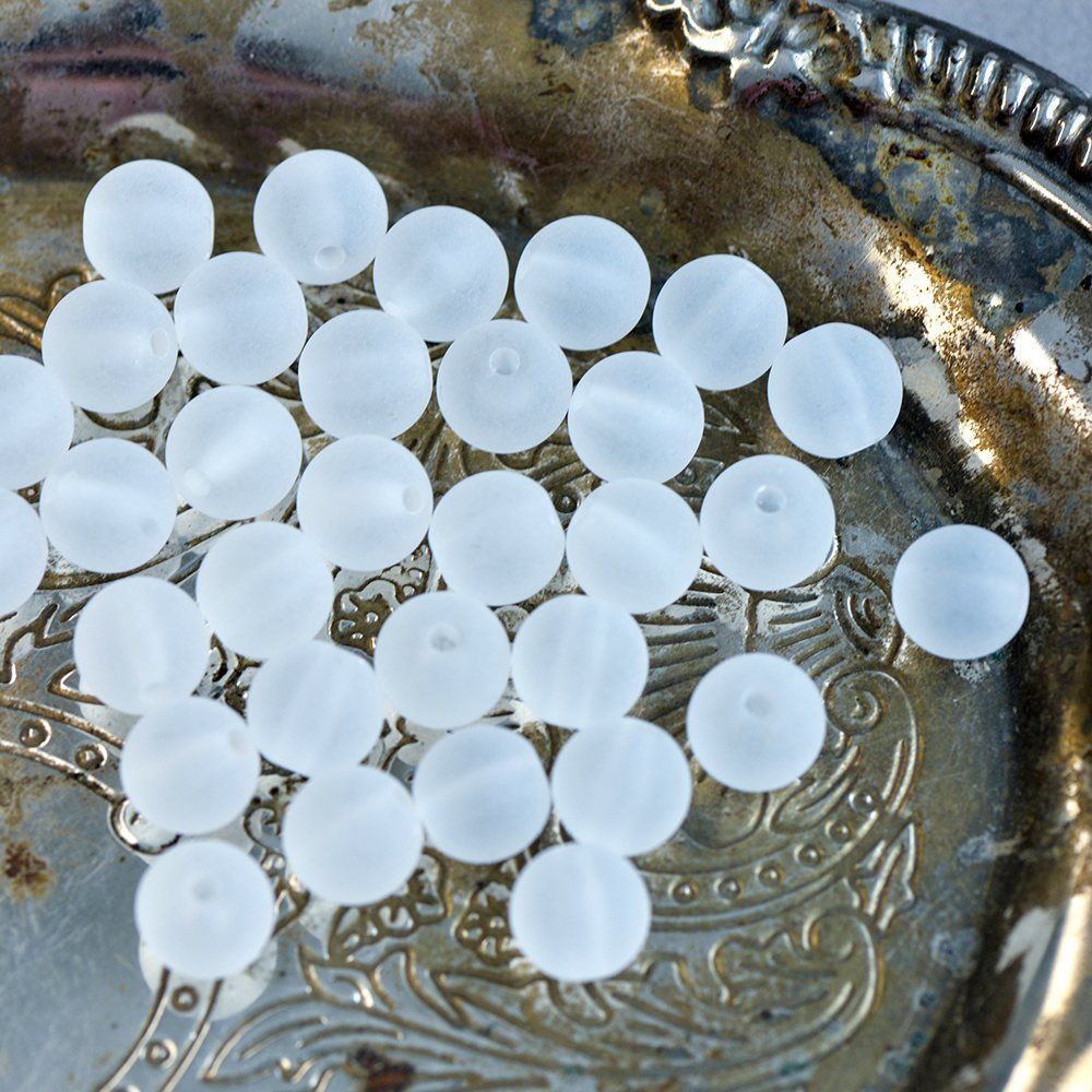 бусина, акрил 10, матовая, цвет прозрачный, 10 мм