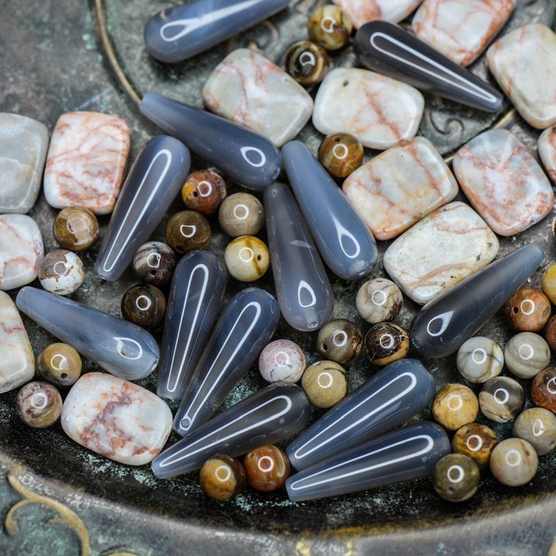 микс из натуральных камней, цветовой и размерный микс (уп 20 г)