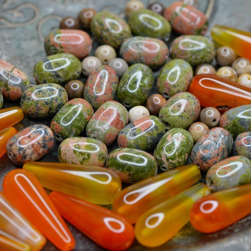 микс из натуральных камней, цветовой и размерный микс (уп 20 г)