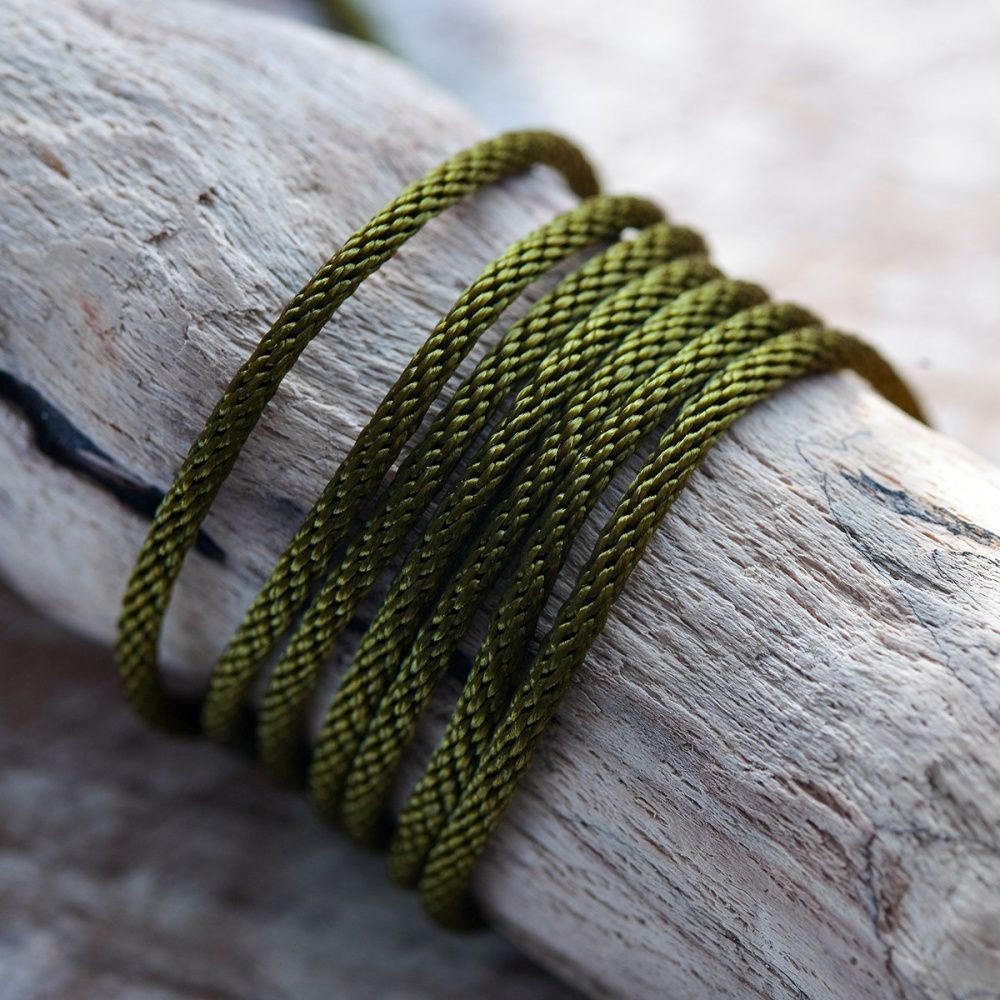 шнур, полиэстер, круглый, цвет оливковый темный, 2 мм  