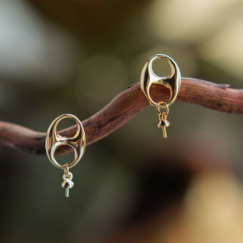 пуссеты "арнод", позолоченные, 21x10 мм