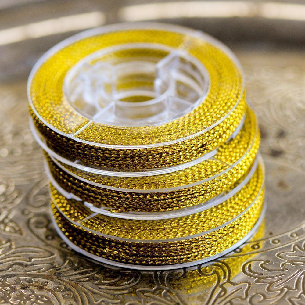 шнур металлик, цвет золото, 0.6 мм, 8 м