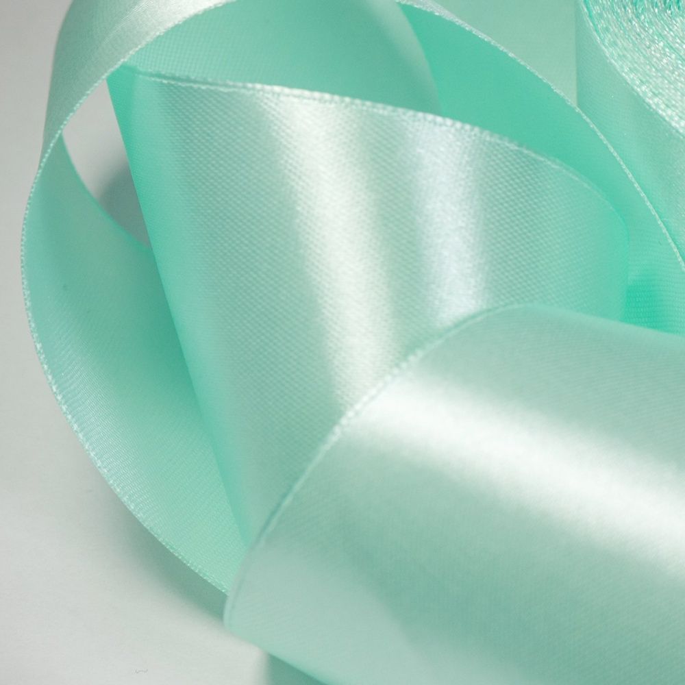 лента, атлас, цвет аквамариновый светлый, ширина 50 мм ленты