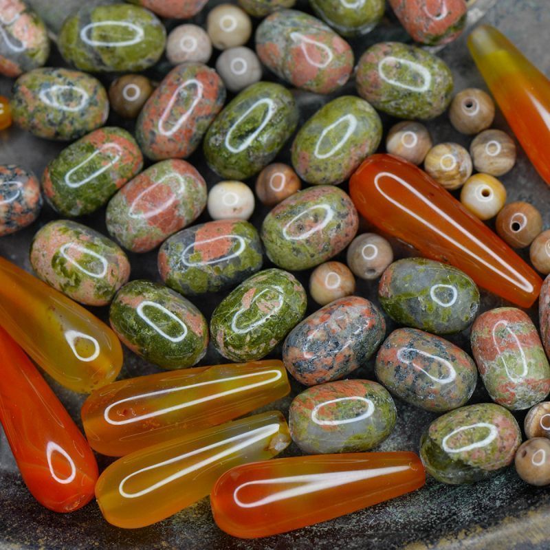 микс из натуральных камней, цветовой и размерный микс (уп 20 г)